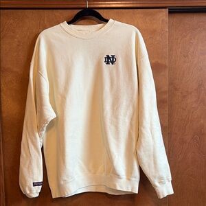 Jansport Cream Crewneck Sweater with Embroidered Logo